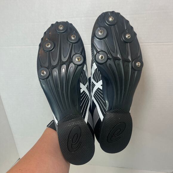 Asics Men's Hyper MD 6 Track & Field Spikes Running Shoes Black White Size 8 - Picture 9 of 11